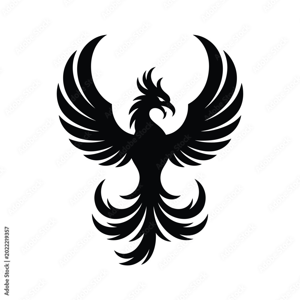 Obraz premium phoenix silhouette icon on white background