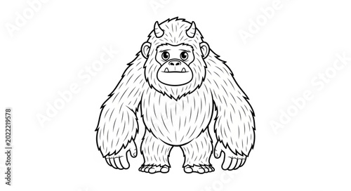Tableau sur toile Illustration of a cartoon yeti monster standing strong.