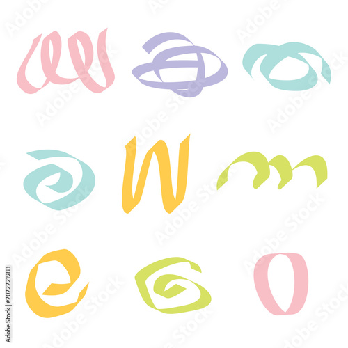 Set Of Colorful Hand Drawn Scribble Doodle Elements Collection