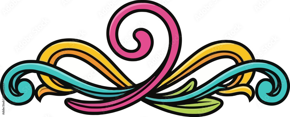 Fototapeta premium Colorful swirling abstract decorative element design.