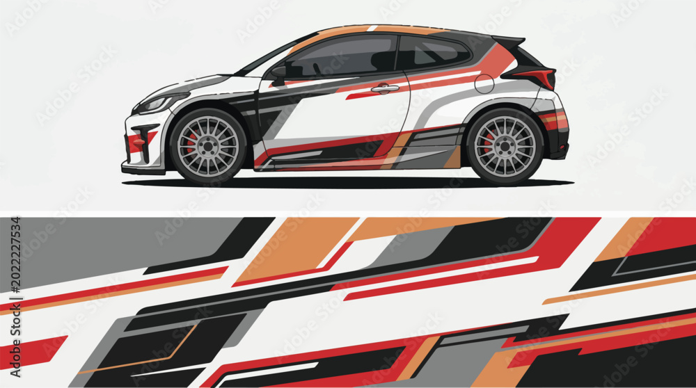 Obraz premium Car with orange and black design.