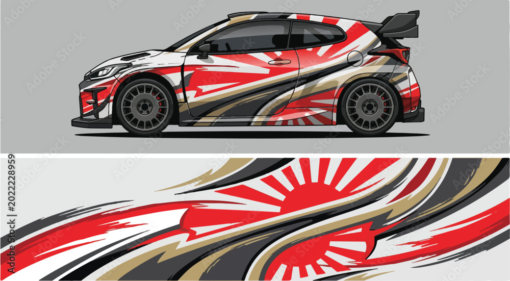Obraz premium Red and black sports car design 1.