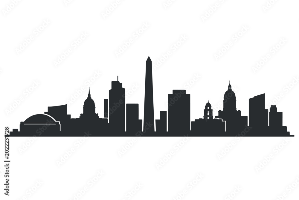 Fototapeta premium Buenos Aires Skyline Silhouette - Simple Composition