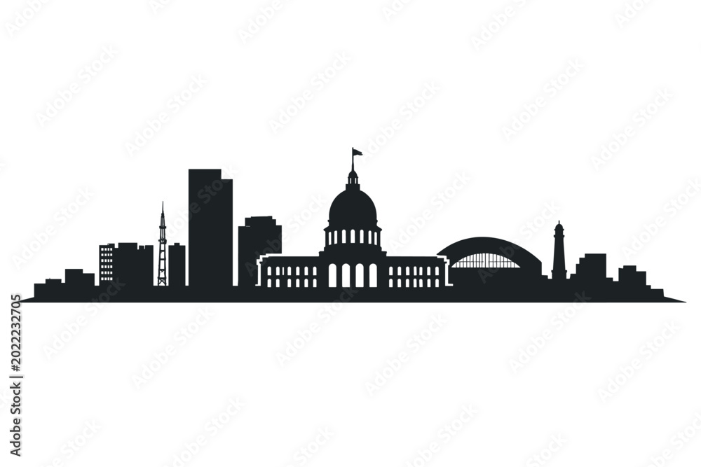 Fototapeta premium Monrovia Skyline Silhouette Vector Illustration