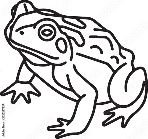 Photos Minimalist vector icon of an American Toad (Bufo americanus) full-body silhouett