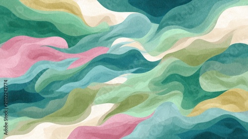 Abstract watercolor waves pattern