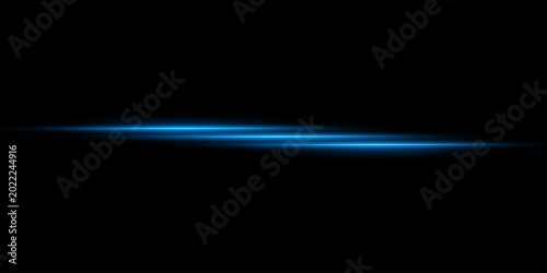 Glowing blue flare laser, Light blue effect reflections, neon beam transparent background, shine speed flash of light, and sparks	
