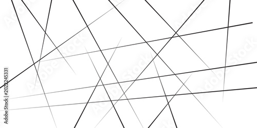 Schilderij op canvas Monochrome abstract line background with random crisscross black strokes and minimalist textured design