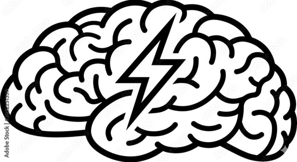 Obraz premium An anatomical vector image of the human brain with highlighted regions and nerve connections to illustrate neuroscience, cognitive function, and complex mental processes.