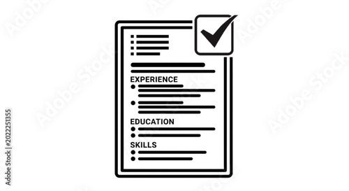 Foto A professional resume curriculum vitae document vector image featuring checkmark