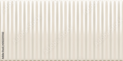 White vertical ceramic wall panel texture with realistic 3d fluted pattern