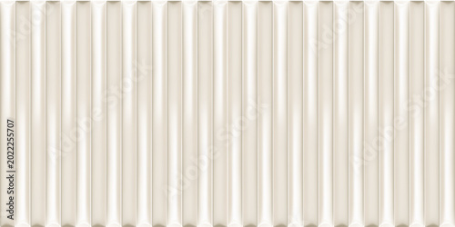 White fluted ceramic wall texture with realistic 3d vertical panel pattern