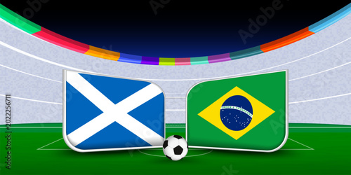 Tableau sur toile Football match preview featuring Scotland vs Brazil