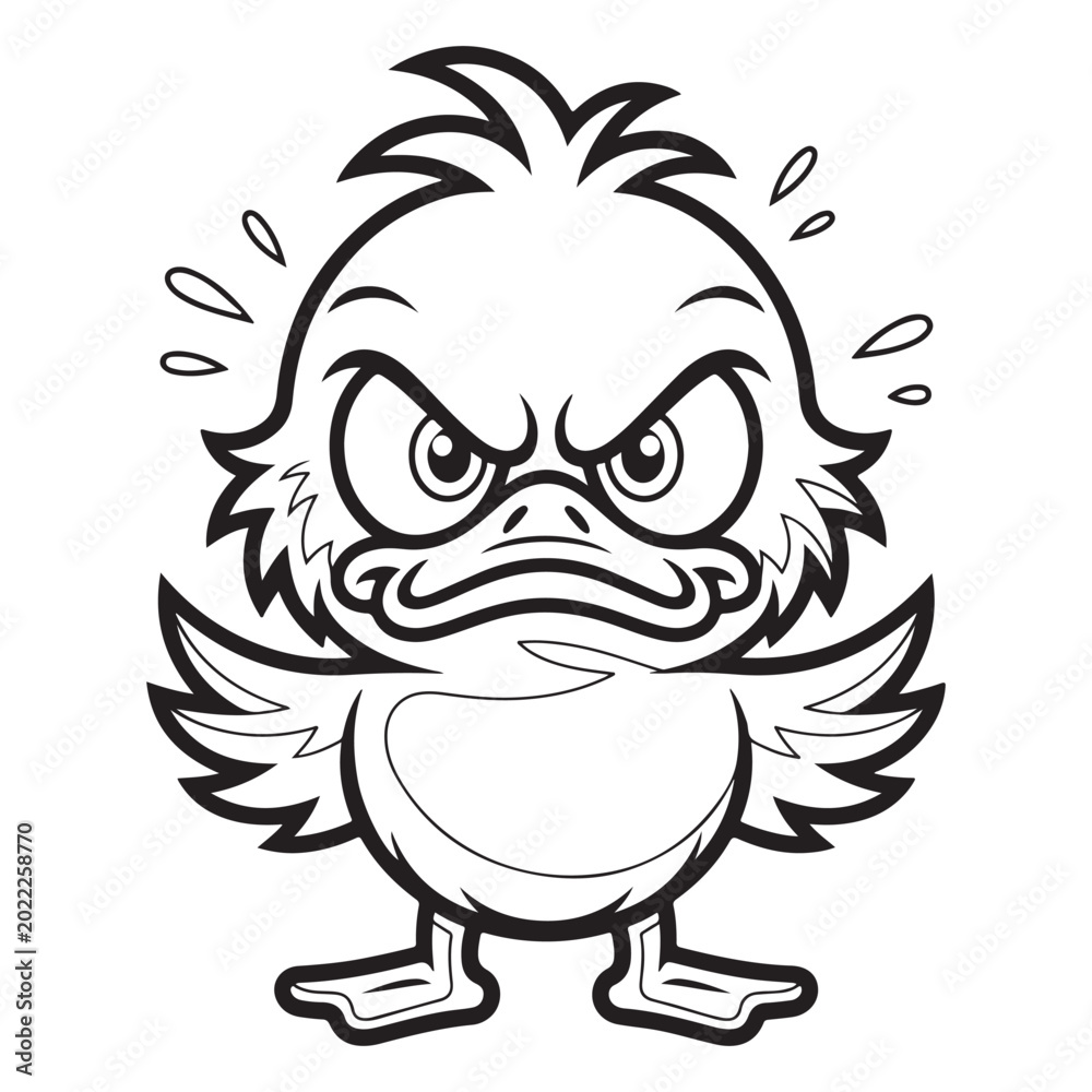 Obraz premium Angry little duckling character illustration
