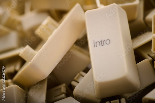 Fotografie Keys of a disuse keyboard on a table