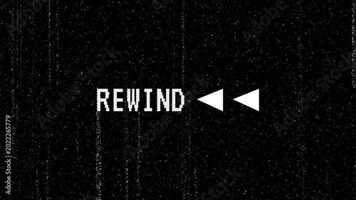 Vertical grainy scratch rewind text with alpha channel. 4K video animation