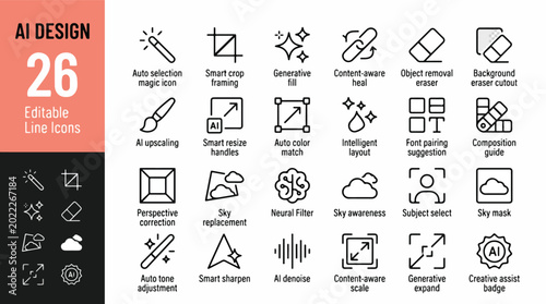 Foto AI design icon set