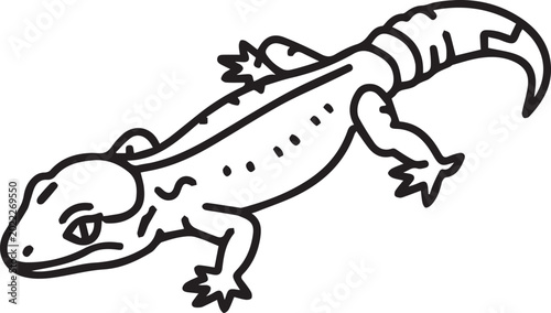 Valokuva Minimalist Leopard Gecko Full-Body Vector Icon – Perfect for Herpetology, Wildli