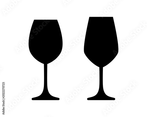 Photos Wine cocktail glasses silhouette, long drink beverage goblet