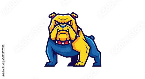 Canvastavla Aggressive Bulldog Mascot Logo Vector Illustration