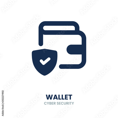 Wallet icon. finance, money, safe, business, payment, currency, security, protection, secure. Vector Icon Illustration