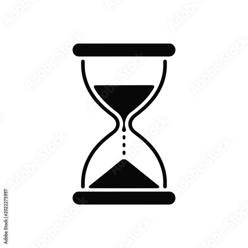 Hourglass icon symbolizing time passing sand falling hourglass