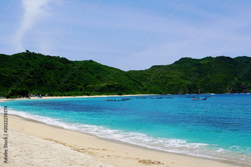 Obraz premium Scenic bay at Selong Belanak Beach on lombok