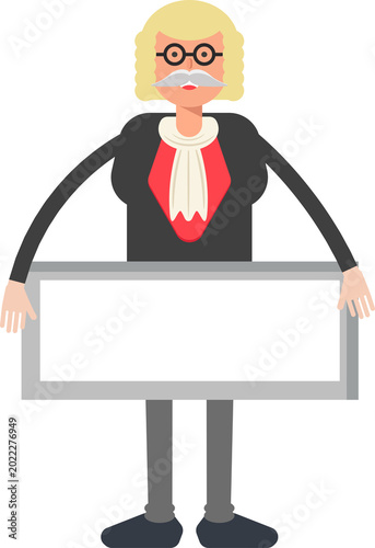 Valokuva Judge Character and Blank Signage