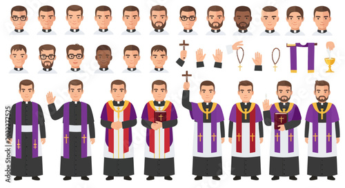 Konstfotografi Diverse Clergy Collection: Priests, Ministers, Religious Figures in Vestments