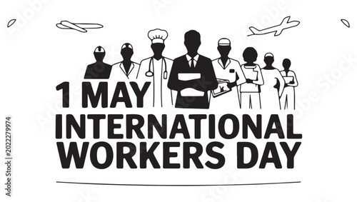 Cuadro en lienzo Celebrating international workers day with diverse professions and unity in labo