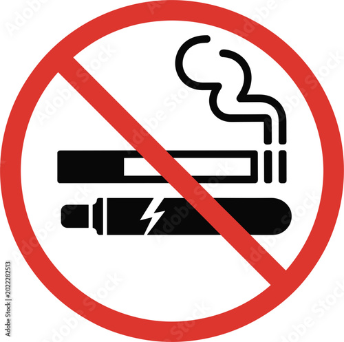 Tableau sur toile No smoking sign vector illustration, prohibited cigarette warning symbol, health