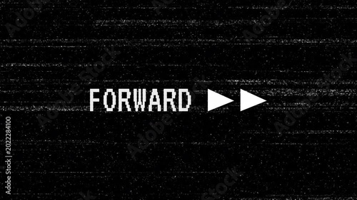 Horizontal grainy scratch forward text with alpha channel. 4K video animation