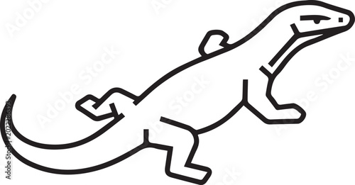 Fotografija Minimalist Vector Water Monitor Lizard Full-Body Icon for Wildlife Conservation,