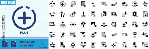 Foto Plus Duotone Editable Icons set
