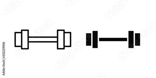 Canvastavla Barbell icon pack in line art and flat design style