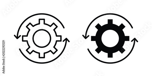 Schilderij op canvas Costs optimization icon pack in line art and flat design style