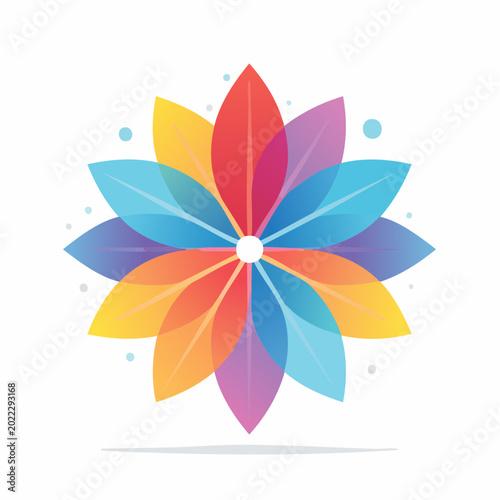 Abstract Colorful Flower Logo Design