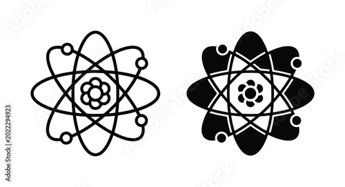 Vászonkép Atomic Structure Icons, Science Symbols, Nuclear Energy Graphics, Chemistry Elem