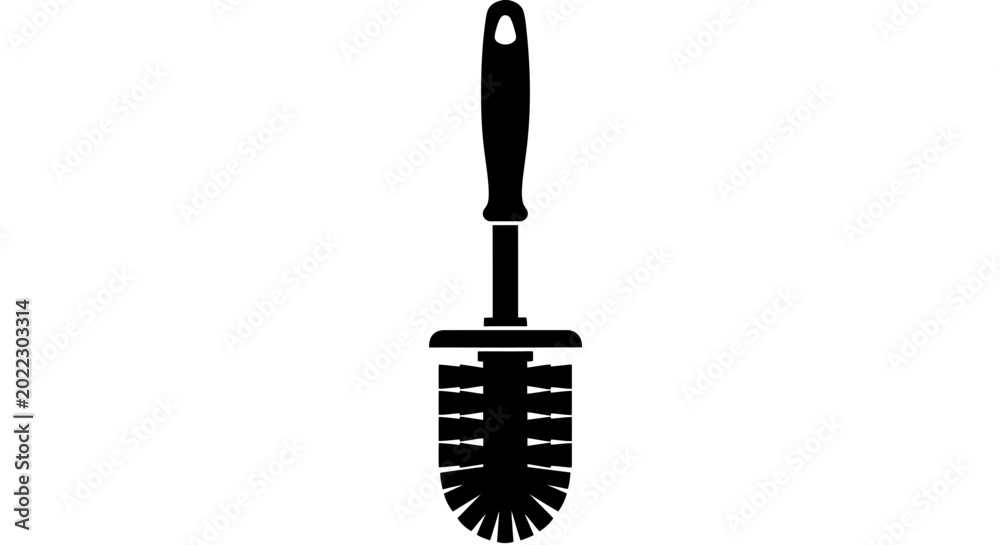 Naklejka premium Toilet brush silhouette on a white background