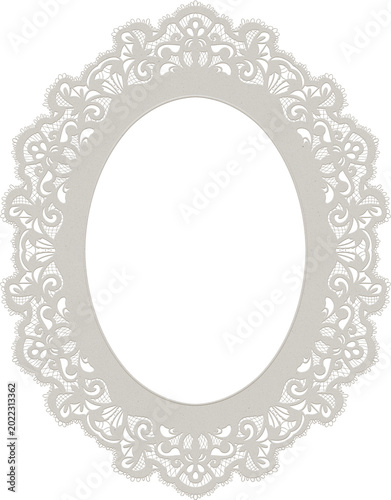 Embossed Oval Lace Frame