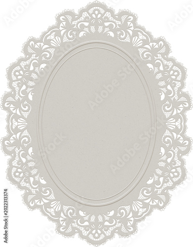Embossed Oval Lace Frame
