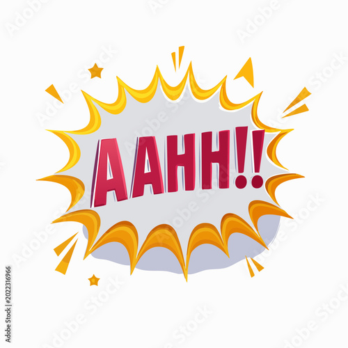 Comic Burst: Vibrant comic book-style graphic with AAHH!! in bold letters, showcasing a dynamic explosion effect. 