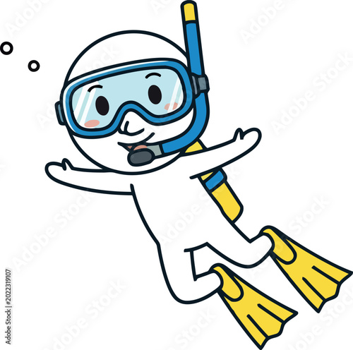 Cartoon scuba diver illustration
