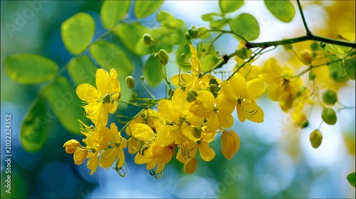 yellow flowers on blue background