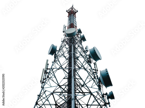 Isolated telecommunication tower with multiple antennas for mobile network and internet connectivity
