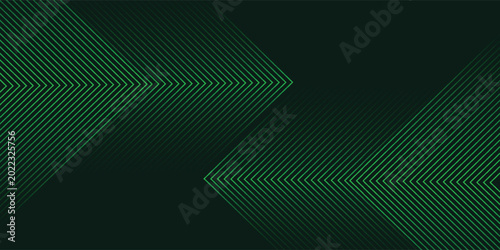 Futuristic abstract background with overlap layer. Future technology concept. Modern geometric shapes lines design elements. Glowing green lines .