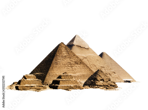 Fotografija Isolated ancient Pyramids of Giza in Egypt, iconic historical landmark and deser