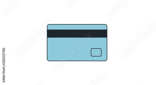 Tableau sur toile credit card back flat vector illustration on white background