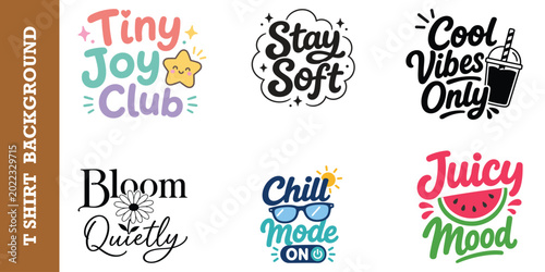 Canvas Print Cute and playful designs for positive vibes on a t shirt background collection