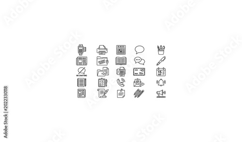 Text Communication Outline Icons Set Editable Stroke Vector Collection
